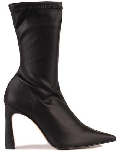 Ángel Alarcón Stretchy Pointed Ankle Boot With High Heel - Black