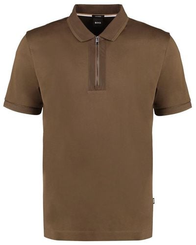 BOSS Cotton Polo Shirt - Brown