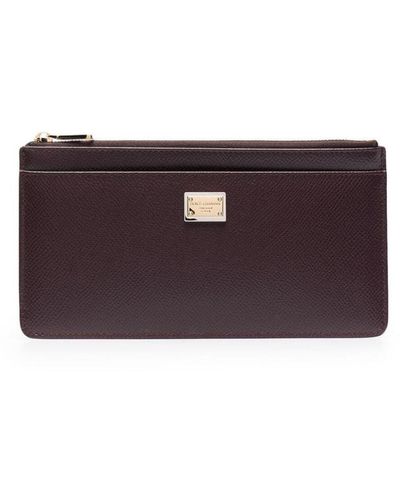 Dolce & Gabbana Leather Zipped Card Case - Purple