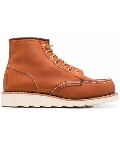 Red Wing Wing Shoes Classic Moc Leather Ankle Boots - Brown