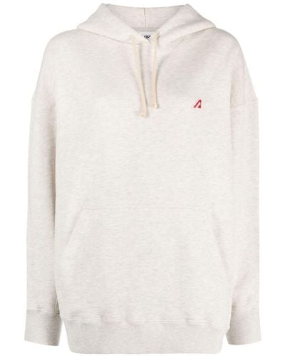Autry Logo-patch Cotton Hoodie - White