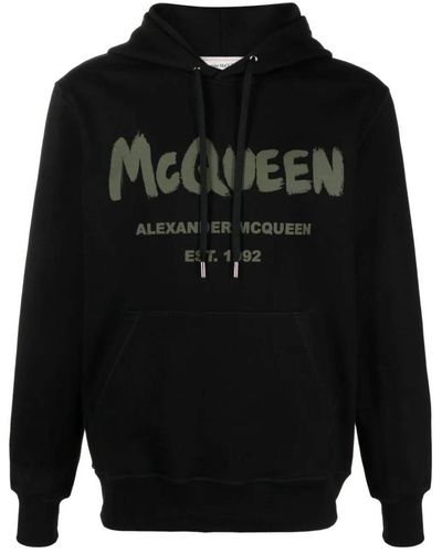 Alexander McQueen Graffiti Logo Hoodie - Black