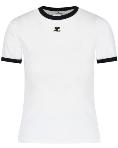 Courreges Logo Embroidery T-shirt - White