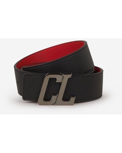Christian Louboutin Grainy Leather Belt - Red