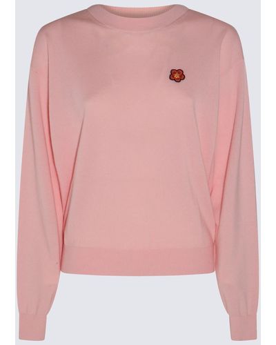 KENZO Faded Pink Wool Boke Flower Sweater