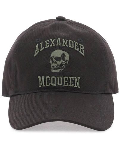 Alexander McQueen Varsity Skull Baseball Cap - Black