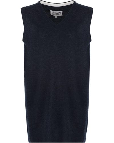 Maison Margiela Knit Wool Vest - Blue