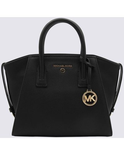 MICHAEL Michael Kors Black Leather Avril Top Handle Bag