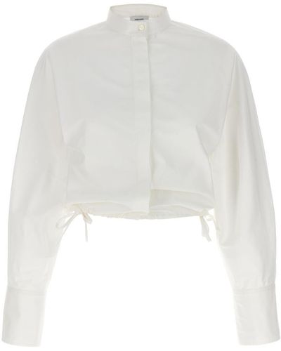 Ferragamo Cropped Shirt Shirt, Blouse - White