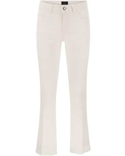 Fay 5-pocket Pants In Stretch Cotton. - White