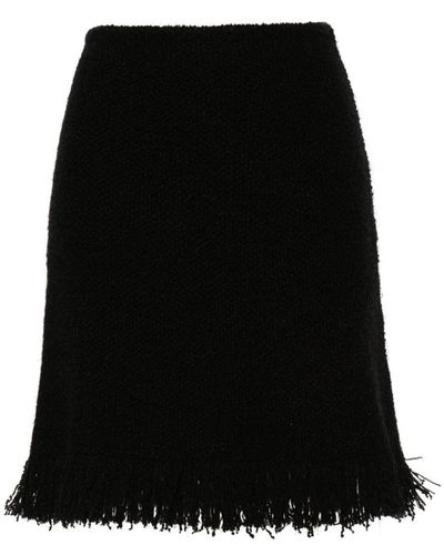 Chloé Wool And Silk Blend Mini Skirt - Black