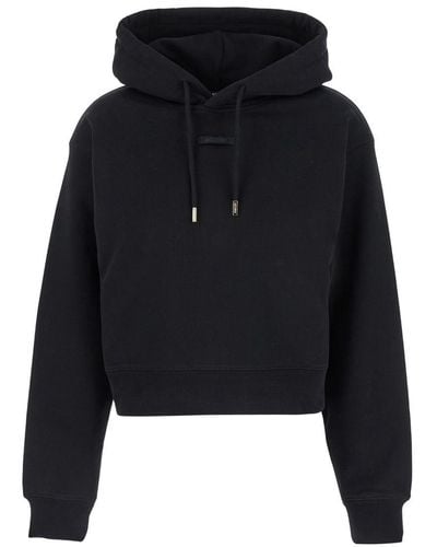 Jacquemus 'Le Hoodie Gros Grain' Hoodie With Logo Patch - Black