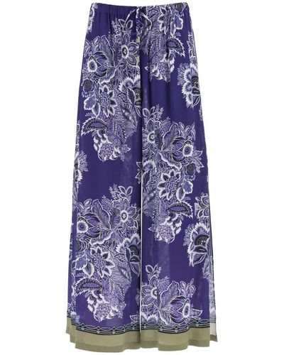 Etro Cropped Palazzo Wide - Blue