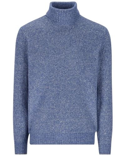 Brunello Cucinelli Turtleneck Knitted Sweater - Blue