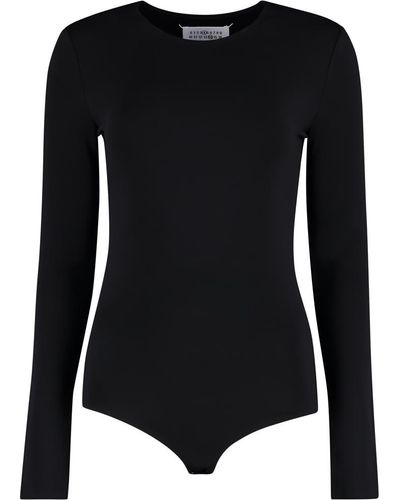 Maison Margiela Long Sleeve Jersey Bodysuit - Black