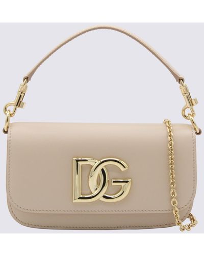 Dolce & Gabbana Beige Leather 3.5 Shoulder Bag - Natural