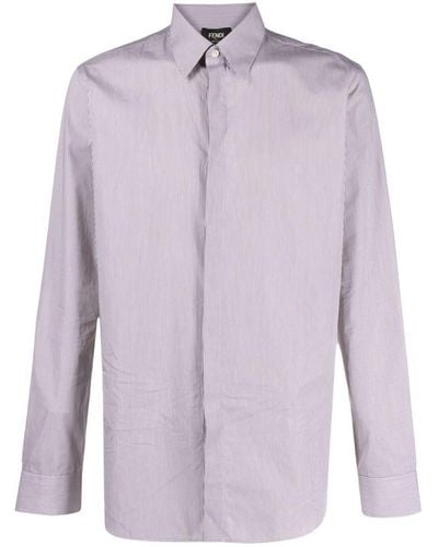 Fendi Pinstriped Cotton Shirt - Purple