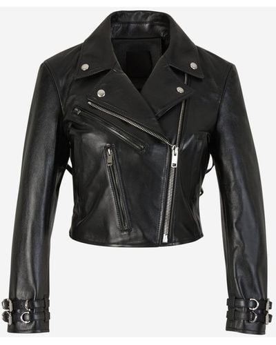 Givenchy Buckles Leather Jacket - Black