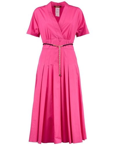 Max Mara Poplin Crossover Dress - Pink