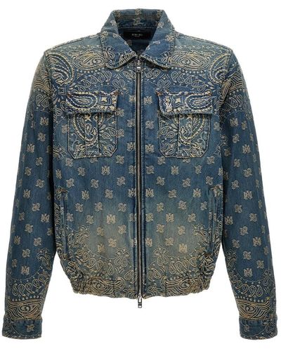 Amiri Bandana Casual Jackets, Parka - Blue