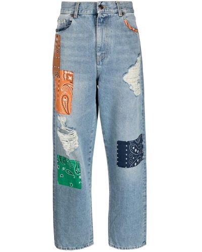 Alanui California Patchwork-detailing Jeans - Blue
