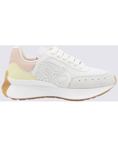 Alexander McQueen White Pink And Yellow Sprint Runner Sneakers