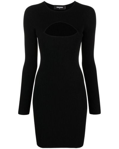 DSquared² Cut-out Detail Long-sleeve Minidress - Black