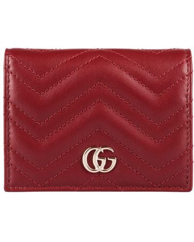 Gucci Gg Marmont Leather Wallet - Red