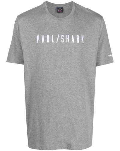 Paul & Shark Logo-print Cotton T-shirt - Gray