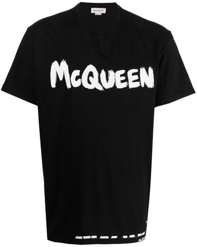 Alexander McQueen Graffiti Logo-print T-shirt - Black