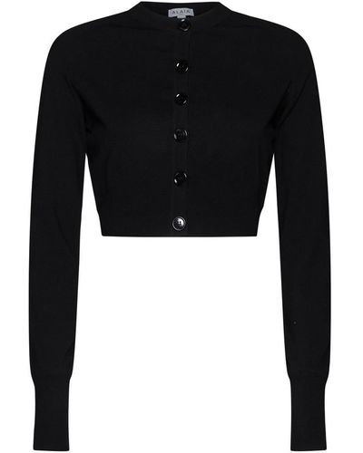 ALAÏA Fitted Sculpted Long Sleeve Sweater in Ivory