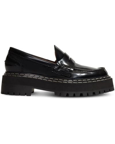 Proenza Schouler Lug-sole Leather Loafers - Black