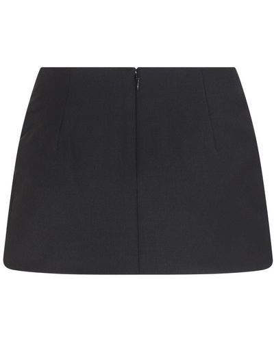 Area Black Wool Blend Skirt