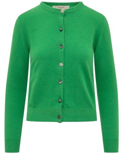 Jucca Crew Neck Cardigan - Green