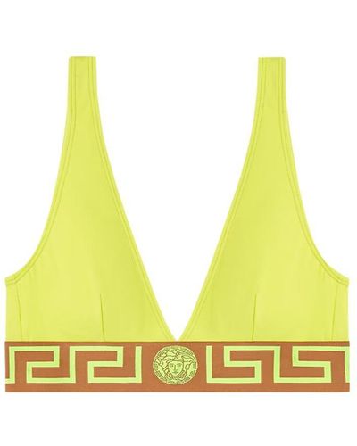 Versace Bikini Top With "greek" - Yellow