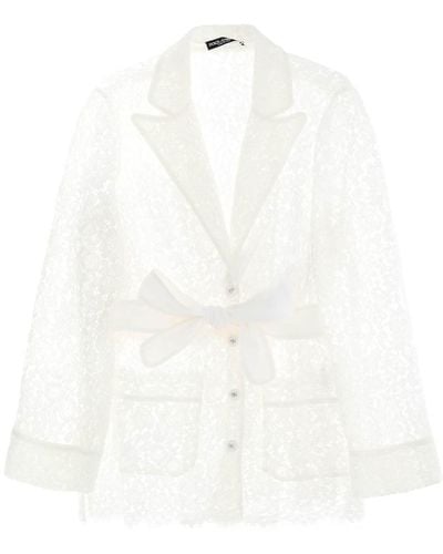 Dolce & Gabbana Pyjama Shirt In Cordonnet Lace - White