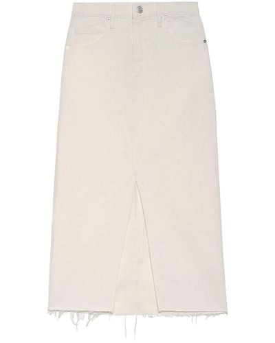 FRAME The Midaxi Denim Midi Skirt - White
