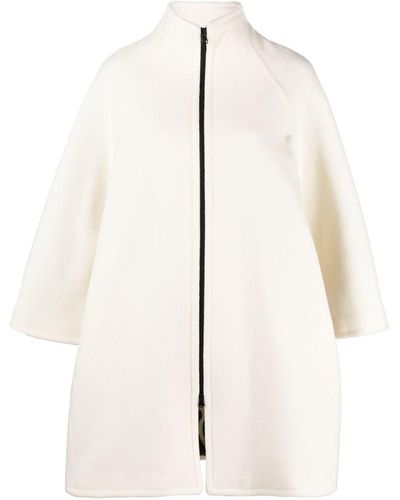 Gianluca Capannolo Zipped High-neck Felted Coat - White