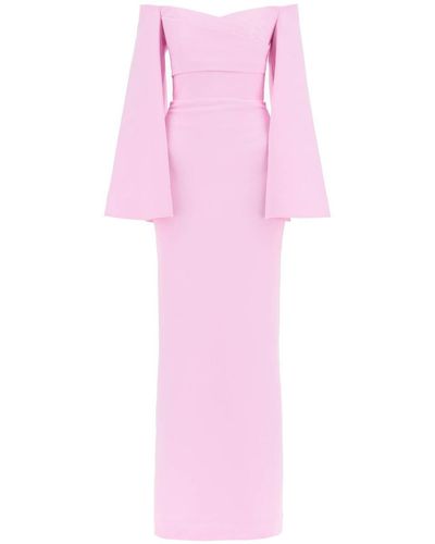 Solace London Maxi Dress Eliana With Flared - Pink