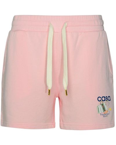 Casablancabrand 'equipement Sportif' Pink Organic Cotton Shorts