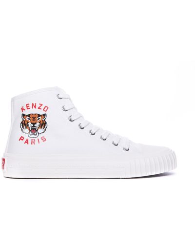 KENZO Canvas High Top Sneakers - White