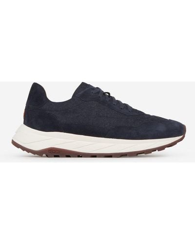 Henderson Suede Leather Trainers - Blue