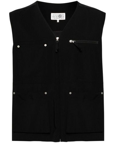 MM6 by Maison Martin Margiela Outwear Waistcoats - Black