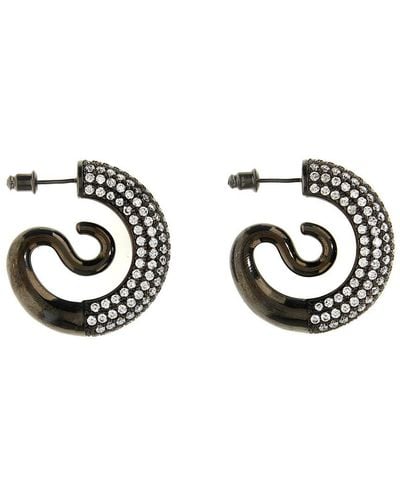 Panconesi 'Crystal Serpent Hoops' Earrings - White