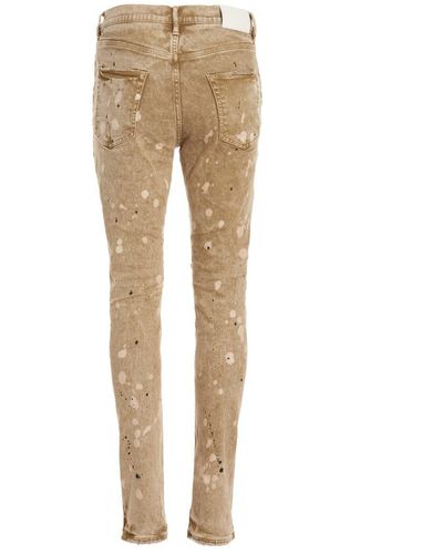 Purple Bleached Detailing Jeans - Natural