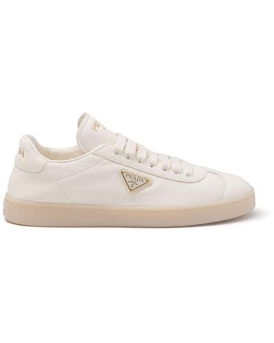 Prada Leather Low-Top Trainers - White