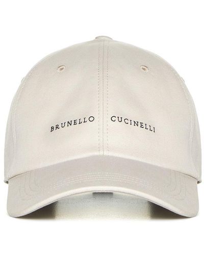Brunello Cucinelli Logo Cotton Baseball Cap - Natural