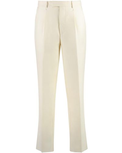 Zegna Chino Trousers In Wool - Natural