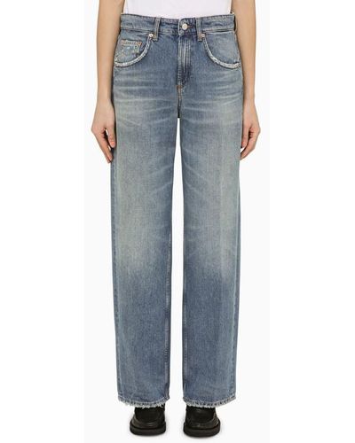 Department 5 Straight Washed Effect Denim Jeans - Blue