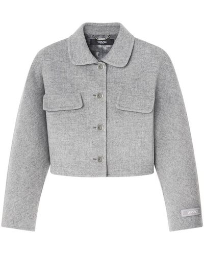 Versace Cashmere Peacoat Clothing - Gray